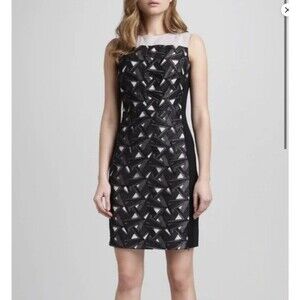Diane Von Furstenberg Reona Geometric Two-Tone Sheath Dress Size 6